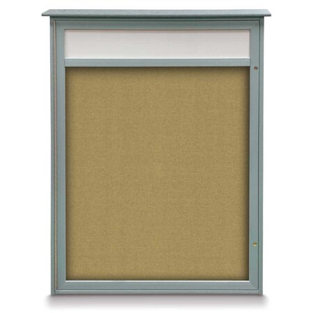 United Visual Products Triple Door Enclosed Indoor Letterboard UV1143H-SATIN-GREY